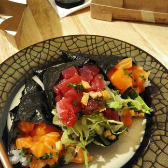 Yoobi - Scottish Salmon, Spicy Tuna, and Citrus Salmon. - Sushi Bars Near Me - London, XGL Yoobi - Scottish Salmon, Spicy Tuna, and Citrus Salmon. - Sushi Bars Near Me - London, XGL