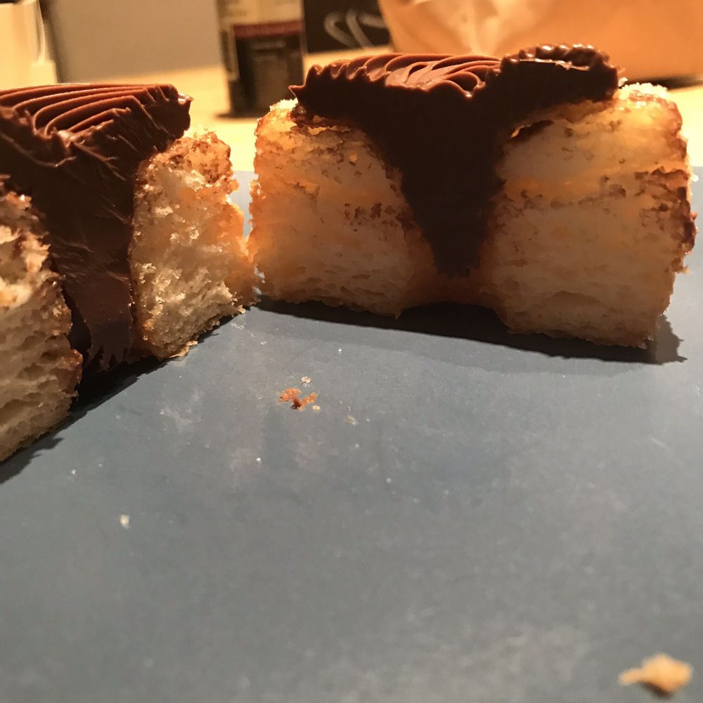 La Cornetteria - Bias cut of the chocolate cronut - Bakeries Near Me - Montreal, Quebec La Cornetteria - Bias cut of the chocolate cronut - Bakeries Near Me - Montreal, Quebec