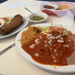 Beef enchiladas red chile
