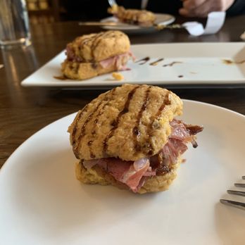 Taste of Smithfield - Country ham on sweet potato roll with molasses. Very good! - Southern Near Me - Smithfield, Virginia Taste of Smithfield - Country ham on sweet potato roll with molasses. Very good! - Southern Near Me - Smithfield, Virginia