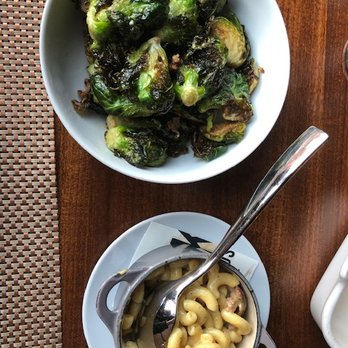 Oak Steakhouse - Brussels Sprouts and Mac and Cheese - Steakhouses Near Me - Raleigh, North Carolina