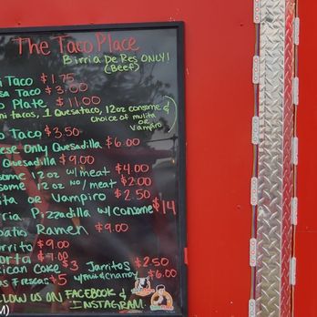 The Taco Place - a menu on a food truck - Food Trucks Near Me - San Antonio, Texas The Taco Place - a menu on a food truck - Food Trucks Near Me - San Antonio, Texas