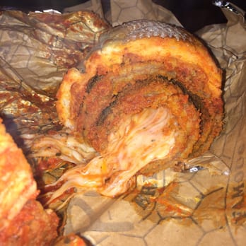 Ricobene's - Breaded steak sandwich with cheesy middle. You can see the steam rolling off the sandwich ! - Italian Near Me - Chicago, Illinois Ricobene's - Breaded steak sandwich with cheesy middle. You can see the steam rolling off the sandwich ! - Italian Near Me - Chicago, Illinois