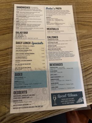 Menu photo 2 Babe's Pizza-Pasta Eureka, CA