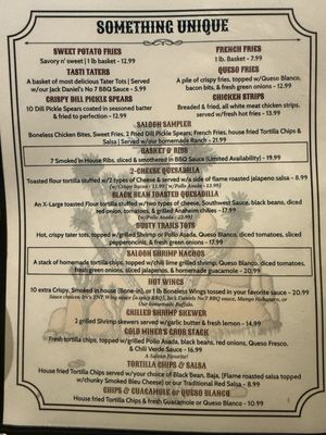 Menu photo 4 Joshua Tree Saloon Joshua Tree, CA