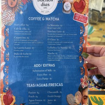 Buenos Dias Cafe - Menu - Coffee & Tea Near Me - Colton, California