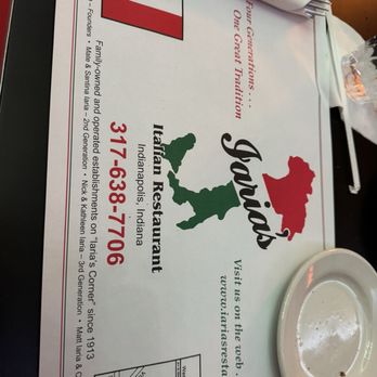 Iarias Italian Restaurant - Placemat - Italian Near Me - Indianapolis, Indiana Iarias Italian Restaurant - Placemat - Italian Near Me - Indianapolis, Indiana