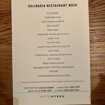 Nineteen Hyaku - Restaurant Week 2024 menu - Sushi Bars Near Me - San Antonio, Texas Nineteen Hyaku - Restaurant Week 2024 menu - Sushi Bars Near Me - San Antonio, Texas