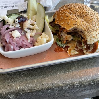 East Branch Brewing Company - My burger and pickled vegetables. - Breweries Near Me - Downingtown, Pennsylvania East Branch Brewing Company - My burger and pickled vegetables. - Breweries Near Me - Downingtown, Pennsylvania