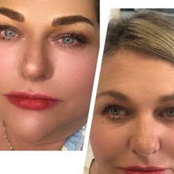The Electric Beauty Studio - Fresh combo brow! A few micro bladed strokes in the fronts and powder shading in the rest of the brow.