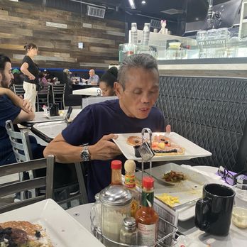 Clutch and Coffee - Bday boy with custom bday pancake! - Coffee & Tea Near Me - Torrance, California