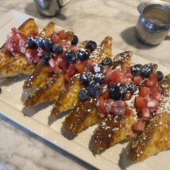 Blu Jam Cafe - French toast (with corn flakes crust) - Breakfast & Brunch Near Me - Los Angeles, California Blu Jam Cafe - French toast (with corn flakes crust) - Breakfast & Brunch Near Me - Los Angeles, California
