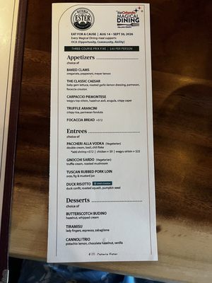Menu photo 1 Osteria Ester Orlando, FL