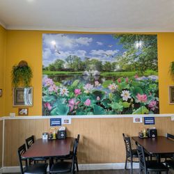 Their cute dining area with a handful of tables.