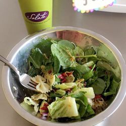 Amazing salad and raspberry lemonade