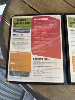 Menu photo 1 Baker's Bakery & Cafe Custer, SD