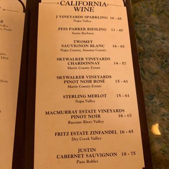 Magic Key Terrace - Magic Key Holder Dining - The wine list menu - Wine Bars Near Me - Anaheim, California