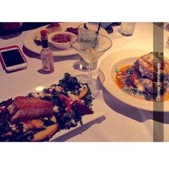 Old Ebbitt Grill - Atlantic salmon salad (left) on the right is the eggplant parmesan entrée and the other Entrèe is the St. Louis style ribs. - Bars Near Me - Washington, DC, District of Columbia