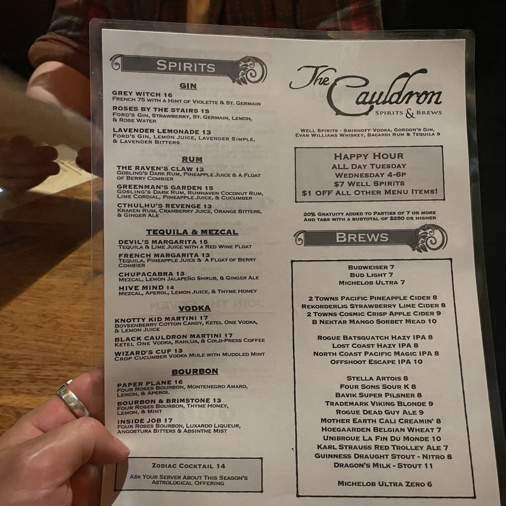 The Cauldron - Menu - French Near Me - Buena Park, California The Cauldron - Menu - French Near Me - Buena Park, California