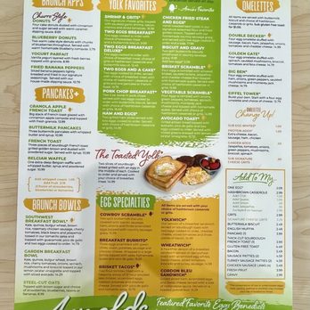 The Toasted Yolk Cafe - Menu - Breakfast & Brunch Near Me - Mobile, Alabama The Toasted Yolk Cafe - Menu - Breakfast & Brunch Near Me - Mobile, Alabama