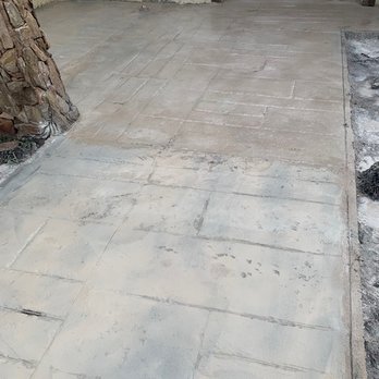 Raffa Group - where the walkway colors were not matched - they were throwing the color on top of the concrete instead of mixing it in. - Fences & Gates Near Me Raffa Group - where the walkway colors were not matched - they were throwing the color on top of the concrete instead of mixing it in. - Fences & Gates Near Me