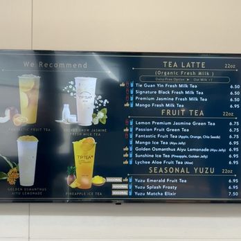 TP Tea - Menu - Bubble Tea Near Me - San Ramon, California