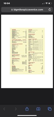 Menu photo 3 Big Mike’s Pizza South Venice, FL