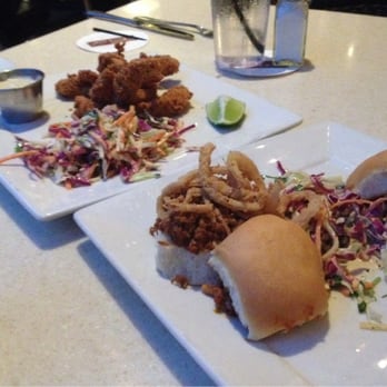 Jack Allen's Kitchen - Catfish (far plate) and wild boar sliders. - American Near Me - Austin, Texas Jack Allen's Kitchen - Catfish (far plate) and wild boar sliders. - American Near Me - Austin, Texas