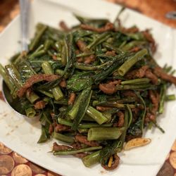 Nan Bei Ho - Shredded Beef with Chinese Water Cress in Sa-Cha Sauce