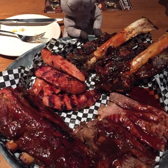 Bobby Q - Whole hog - mix of (clockwise from top right) beef ribs, brisket, baby backs, and sausage! One word - YUM! - Barbeque Near Me - Phoenix, Arizona