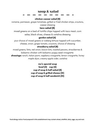 Menu photo 6 Mo’s on Main Huntingdon, TN