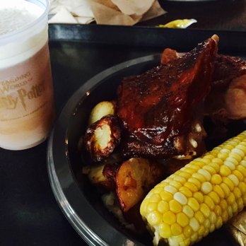 Three Broomsticks - Chicken & Ribs Platter with Butterbeer - British Near Me - Orlando, Florida