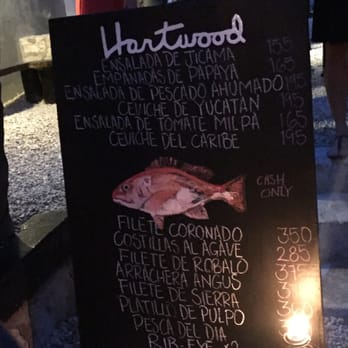 Hartwood - Menu - May 12, 2016 - Mexican Near Me - Tulum, ROO