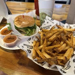 Sandwich and fries Sandwich and fries
