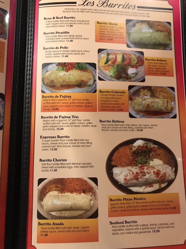 Plaza mexico menu