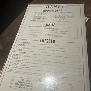 The Henry - Menu - New American Near Me - Dallas, Texas The Henry - Menu - New American Near Me - Dallas, Texas
