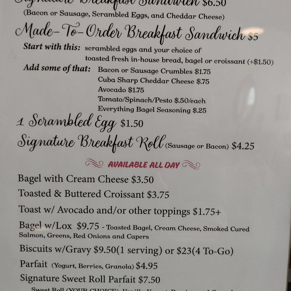 Valley Bread and Bounty - Breakfast menu - Bakeries Near Me - Fillmore, New York Valley Bread and Bounty - Breakfast menu - Bakeries Near Me - Fillmore, New York