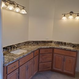 Vanity top replacement, sink and faucet installation. Vanity top replacement, sink and faucet installation.