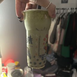 Double Boba & matcha milk cap Double Boba & matcha milk cap