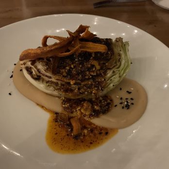 Mesa Provisions - Charred Cabbage--white bean purée, etc.  A-plus Sichuan-inspired (?) veggie dish - New American Near Me - Albuquerque, New Mexico