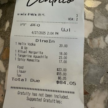 Centrico - Receipt - Mexican Near Me - Anaheim, California