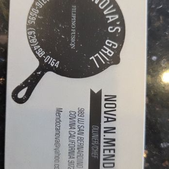Nova's Grill - Business Card - Fast Food Near Me - Covina, California Nova's Grill - Business Card - Fast Food Near Me - Covina, California