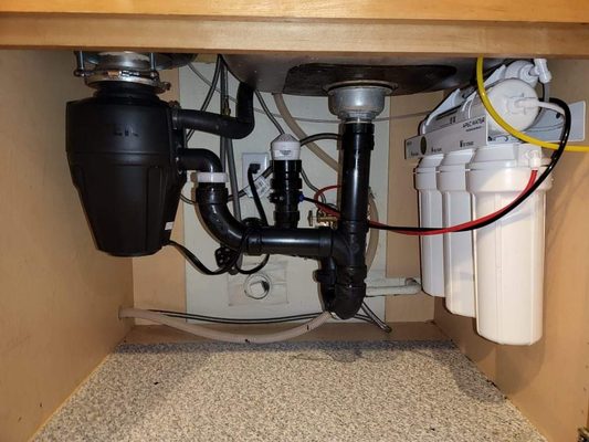 New Under Sink Rebuild - Customer called us to come out same day due to a bad leak under kitchen sink. He also was interested in having a water filtration system installed. We were able to take care of all of his issues same day and offer a fair price.