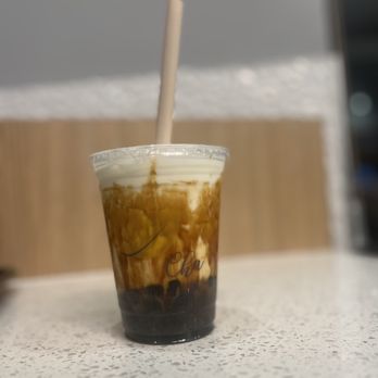 Cha For Tea - Roasted Brown Sugar Milk Latte (Medium) with caramel boba - Coffee & Tea Near Me - Irvine, California Cha For Tea - Roasted Brown Sugar Milk Latte (Medium) with caramel boba - Coffee & Tea Near Me - Irvine, California
