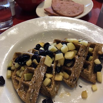 The Fly Trap - Gingerbread waffles in foreground; "The Boot" in background. - Diners Near Me - Ferndale, Michigan The Fly Trap - Gingerbread waffles in foreground; "The Boot" in background. - Diners Near Me - Ferndale, Michigan