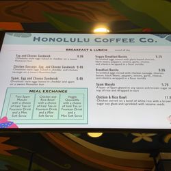 Honolulu Coffee - Menu 2026