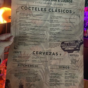 Ball & Chain - Drink menu - Music Venues Near Me - Miami, Florida