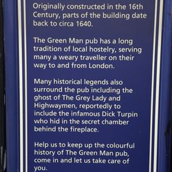 Green Man - Historical sign.