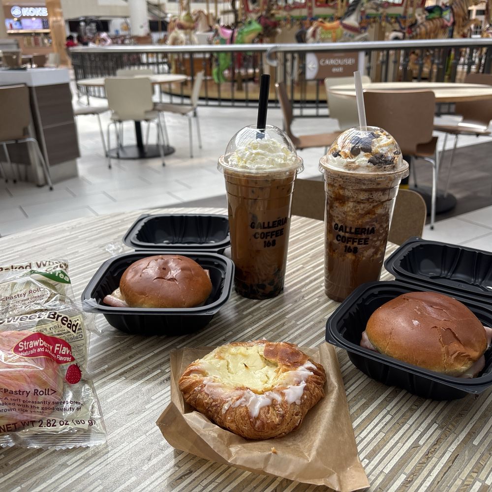 Galleria Coffee - Turkey breast bacon sandwich, cheese danish, cookies and cream frappe and Vietnamese coffee with boba and added whip - Coffee & Tea Near Me - Birmingham, Alabama Galleria Coffee - Turkey breast bacon sandwich, cheese danish, cookies and cream frappe and Vietnamese coffee with boba and added whip - Coffee & Tea Near Me - Birmingham, Alabama