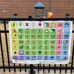 UTLEY Speech Therapy - Bright and easy to see, these communication boards can easily be hung with zip ties! Help build inclusivity in your space for all students.